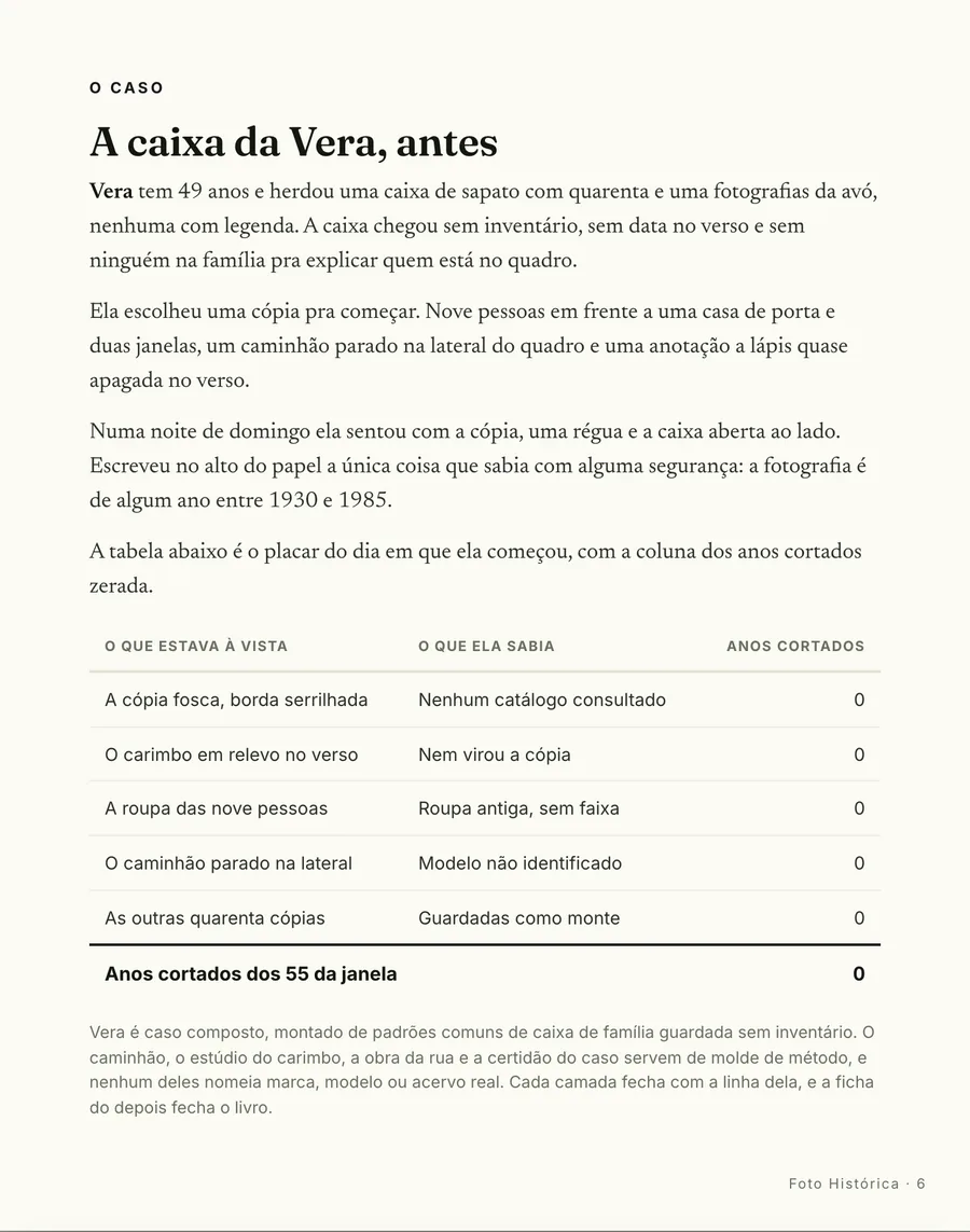 O caso: A caixa da Vera, antes: quarenta e uma fotografias da avó, nenhuma com legenda